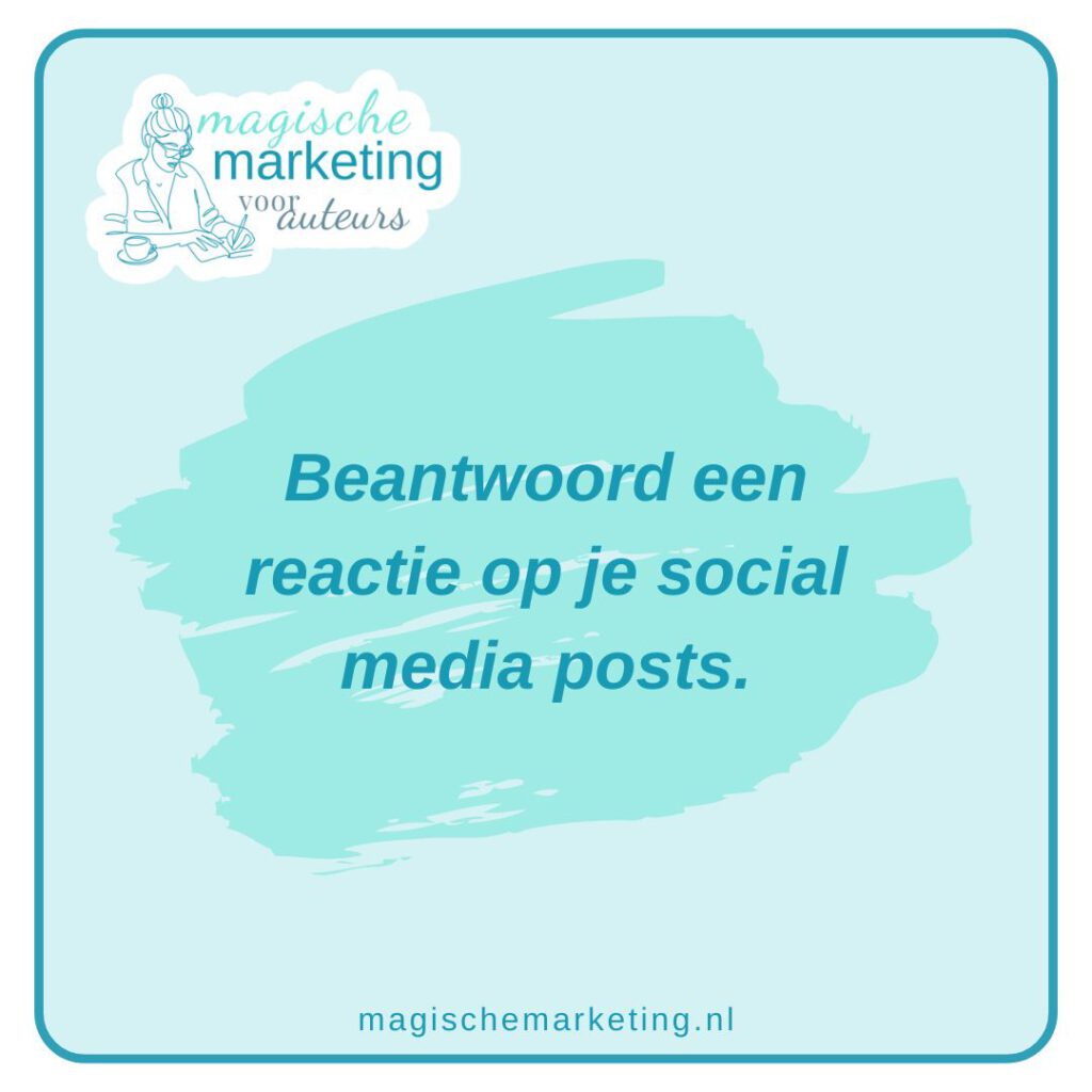 boekmarketing in een minuut: reageren