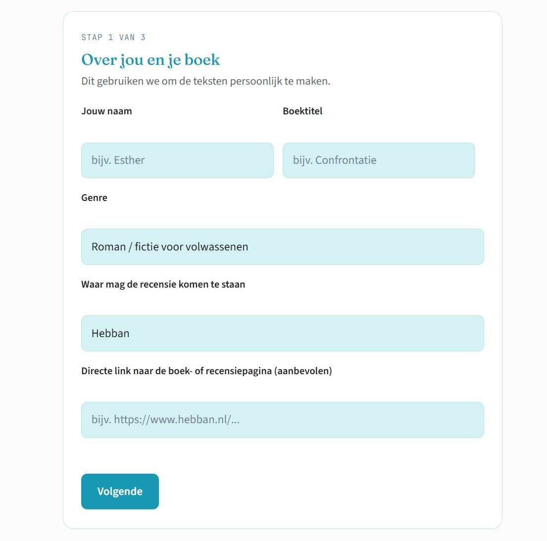 Schermafbeelding van Missie Recensies met drie stappen en een gegenereerde verzoekmail